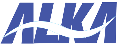 The blue and white ALKA brand logo centered on a plain white background.